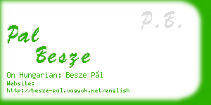 pal besze business card